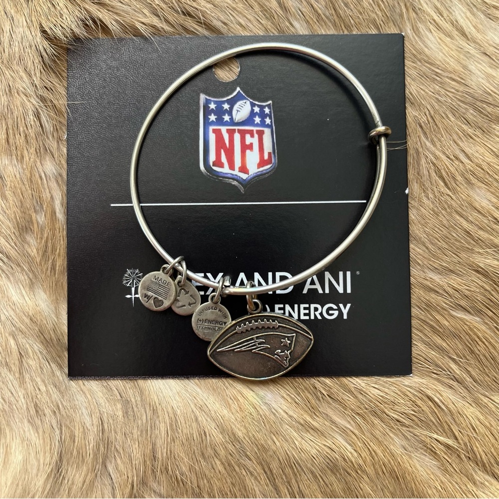 Alex and Ani New England Patriots silver bracelet
